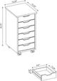 Linon Rudy White Rolling Storage Cart-2