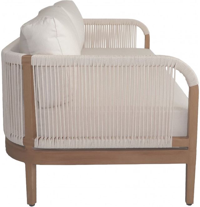 Meridian Furniture Maui Cream Aluminum/Fabric/Wooden Outdoor Sofa-1