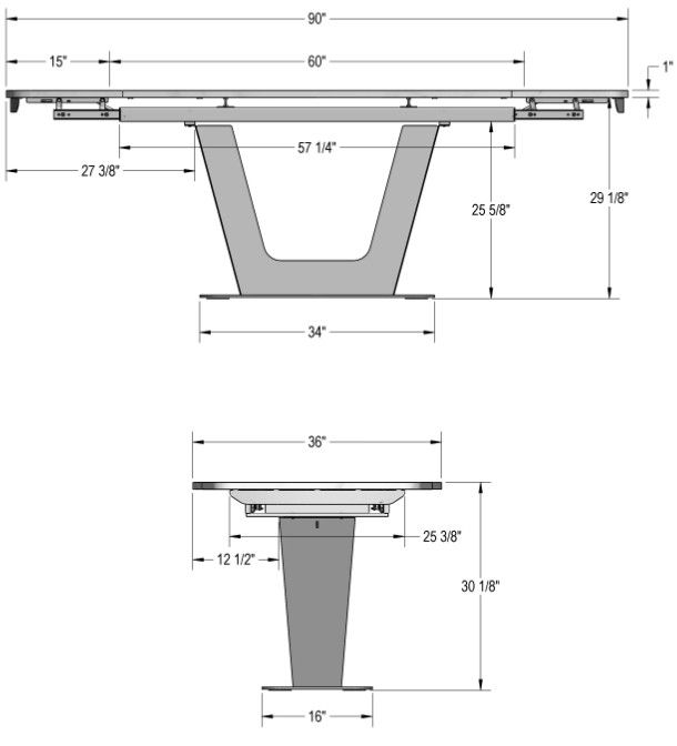 Amisco Customizable Amelia 90" Rectangular Dining Table-2