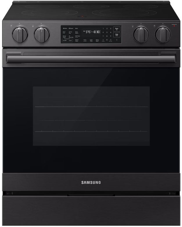 Samsung 30'' Matte Black Slide-In Electric Range with Air Sous Vide-0