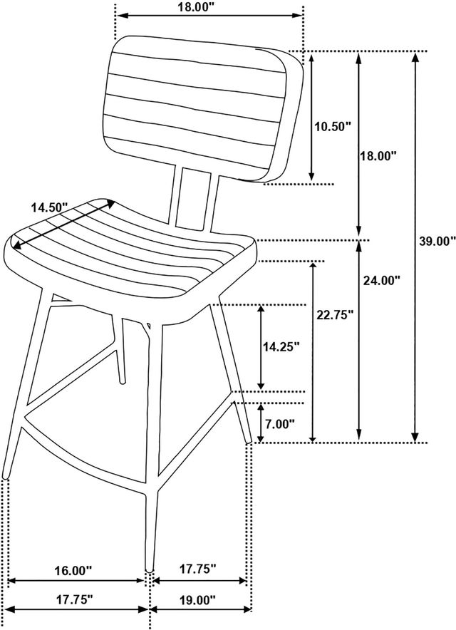 Coaster® Partridge 2-Piece Black/Camel Leather Counter Stool-2