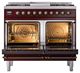Ilve® Nostalgie II Noblesse 40'' Burgundy Pro Style Dual Fuel Range with Burnished Trim-2