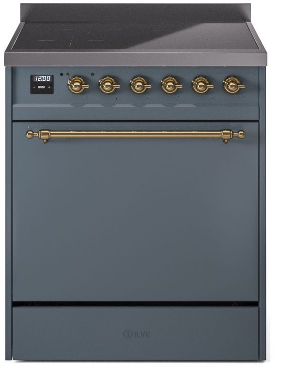 Ilve® Nostalgie II Series 30" Blue Grey Pro Style Induction Range-0