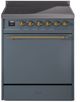 Ilve® Nostalgie II Series 30" Blue Grey Pro Style Induction Range-0