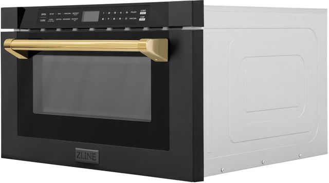 ZLINE Autograph Edition 1.2 Cu. Ft. Black Stainless Steel Microwave Drawer -2