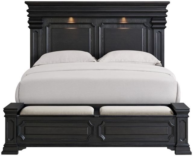 Elements International Kings Court Black King Storage Bed-3