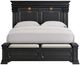 Elements International Kings Court Black King Storage Bed-3