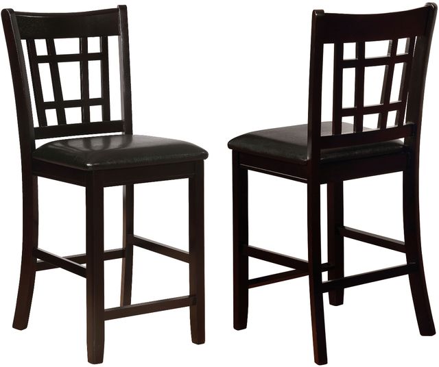 Coaster® Lavon 2-Piece Black Espresso Upholstered Counter Chairs-0