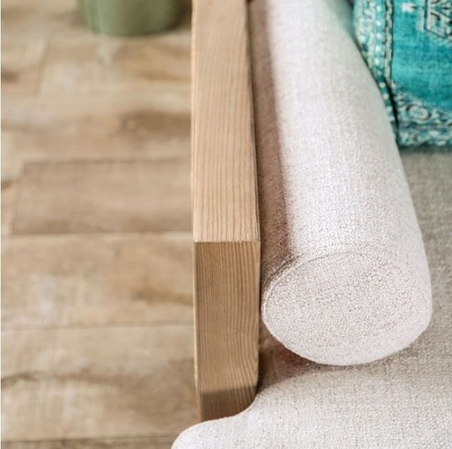 Furniture of America® Alesund Beige/ Light Oak Sofa-2