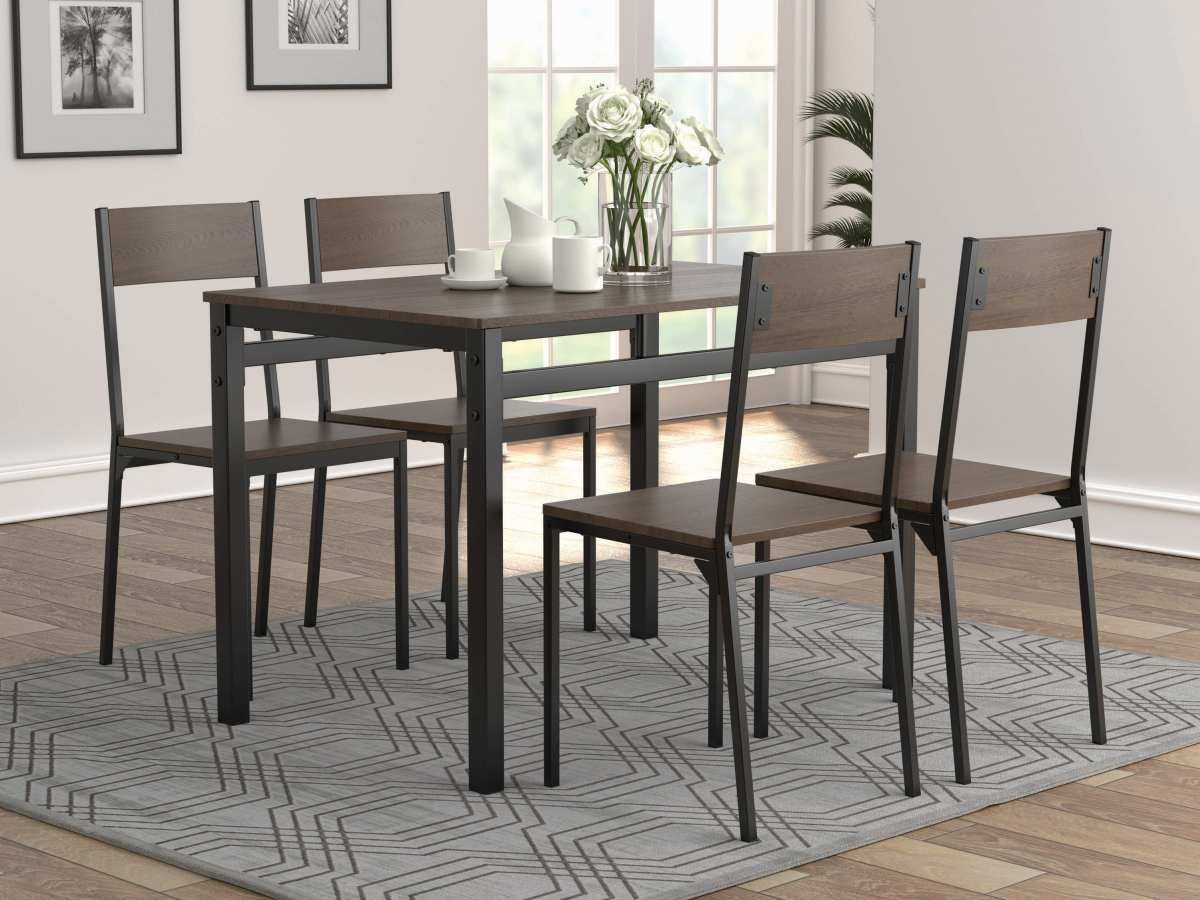 Coaster® Lana 5-Piece Dark Brown Dining Table Set