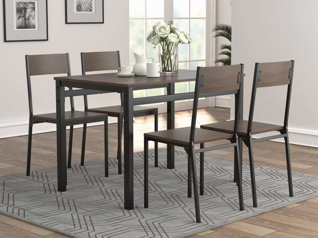 Coaster® Lana 5-Piece Dark Brown Dining Table Set-0
