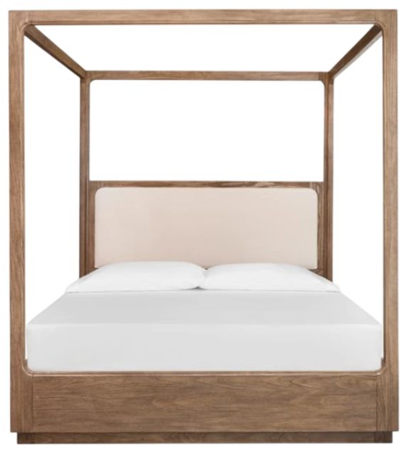 Magnussen Home® Westbourne Dark Umber/Milo Ivory Queen Upholstered Poster Bed-1