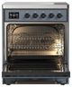 Ilve® Majestic III 30" Blue Gray Pro Style Induction Range with Solid Door and Burnished Trim-1