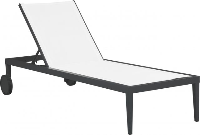 Meridian Furniture Nizuc Dark Grey/White Outdoor Patio Adjustable Sun Chaise Lounge Chair-0