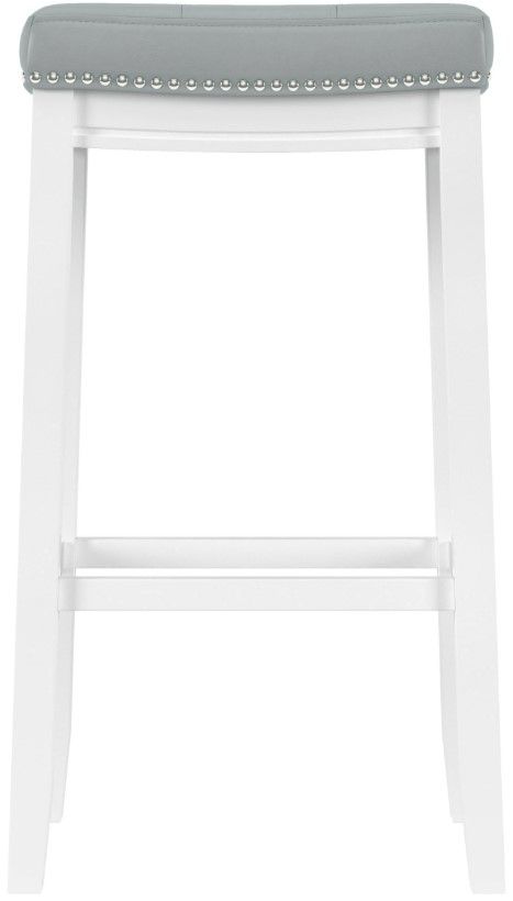 Linon Claridge Light Gray/White Bar Stool-2