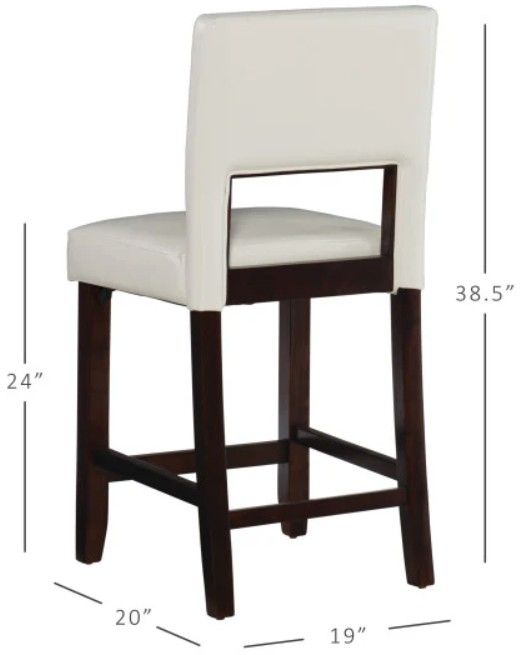 Linon Vega White Counter Stool-2