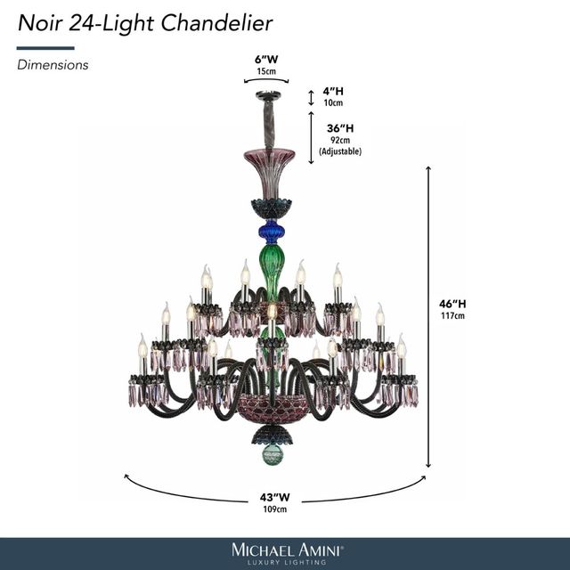 Michael Amini® Noir Black 24-Light Chandelier-2