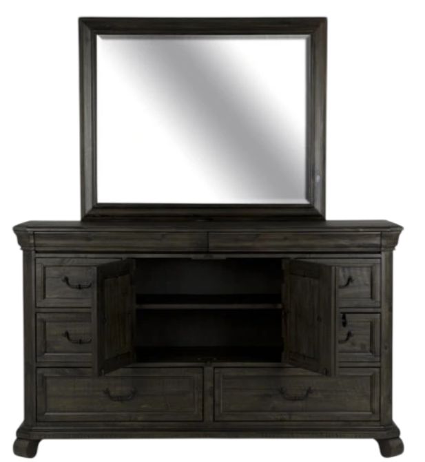 Magnussen Home® Bellamy Peppercorn 2-Door Dresser and Mirror-1