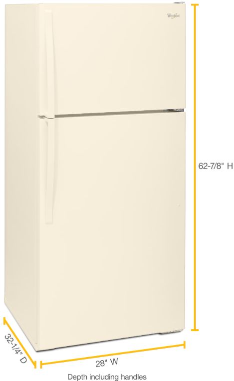 Whirlpool® 28" 14.3 Cu. Ft. Biscuit-on-Biscuit Top Freezer Refrigerator-2