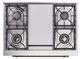 Ilve® Nostalgie II Noblesse 36'' Midnight Blue Pro Style Dual Fuel Range with Brass Trim-4