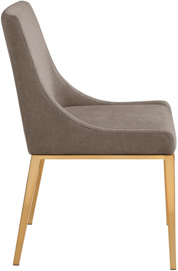 Meridian Furniture Haines Brown/Gold Upholstered Dining Side Chair-2