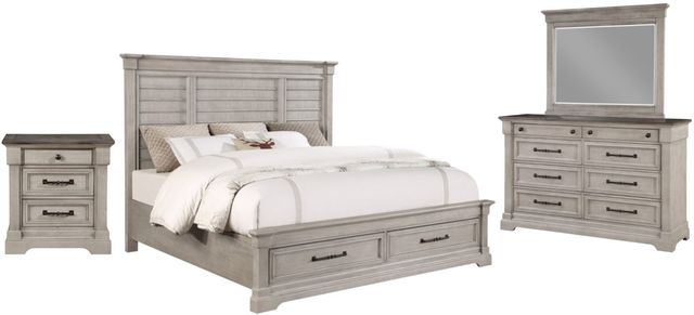 Holland House Furniture Woodbridge 4-Piece Brown Queen Storage Bedroom Set  | Miskelly Furniture
