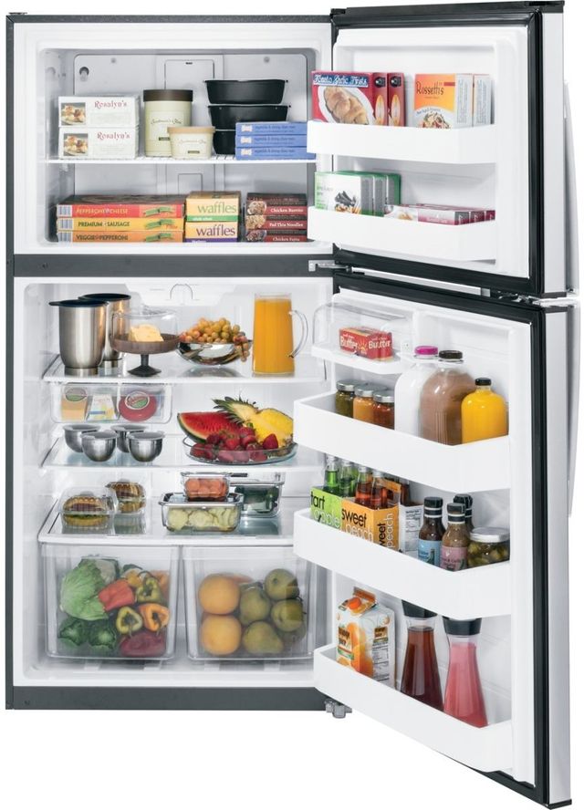 GE® 33 in. 21.2 Cu. Ft. Stainless Steel Top Freezer Refrigerator-1