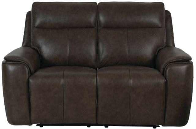 Bassett® Furniture Club Level Manteo Sable Leather Power Reclining Loveseat -1