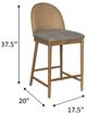Nest Home Collections Gracie Anew Gray/Natural/Rattan Counter Stool-3