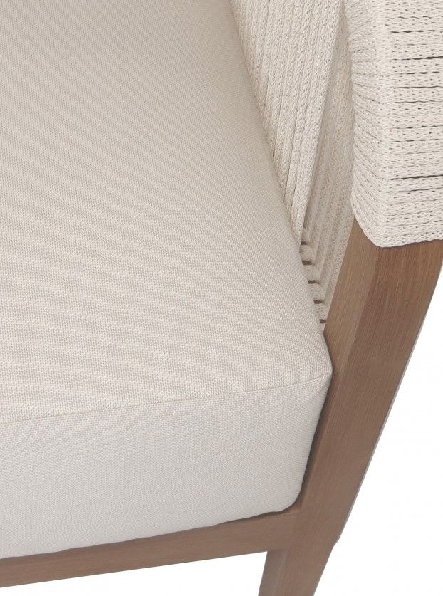 Meridian Furniture Maui Cream Aluminum/Fabric/Wooden Outdoor Sofa-4