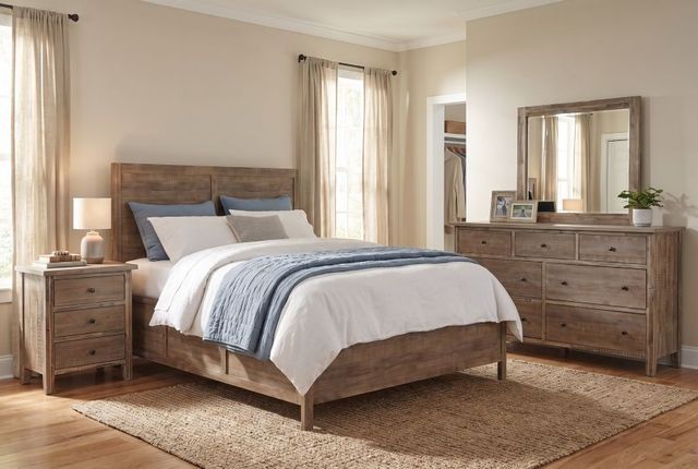 Jofran Inc. Maxton 4-Piece Wash Brown Queen Panel Bedroom Set-1