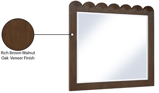 Meridian Furniture Scallop Brown Mirror-3
