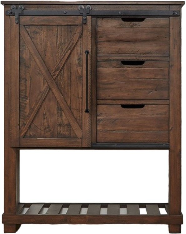 A-America® Sun Valley Rustic Timber Large Barn Door Chest-1