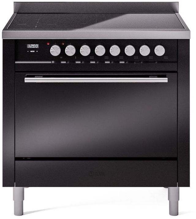 Ilve® Professional Plus II 36" Glossy Black Pro Style Induction Range-0