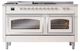 Ilve® Nostalgie II Noblesse 60'' Antique White Pro Style Dual Fuel Range with Chrome Trim-1