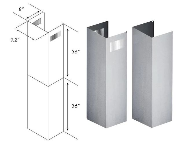 ZLINE 36" Stainless Steel Chimney Extension-1