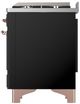 Ilve® Majestic III 36" Glossy Black Pro Style Dual Fuel Natural Gas Range with 6 Black Brass Burners and Copper Trim-4