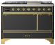 Ilve® Majestic III 48" Graphite Matte Pro Style Dual Fuel Natural Gas Range with Solid Door and Brass Trim-0