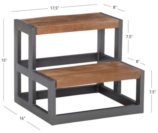 Powell® Bodie Gunmetal/Natural Bed Steps-2
