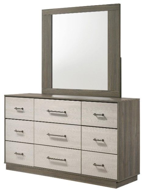 Coaster® Fenwick Almond/Gray Oak Dresser and Mirror-2