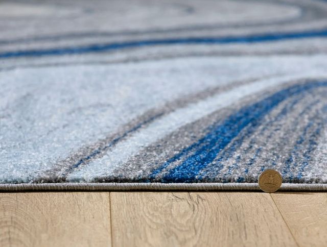 KAS Rugs Illusions Blue/Gray Marble 5'x8' Area Rug-3
