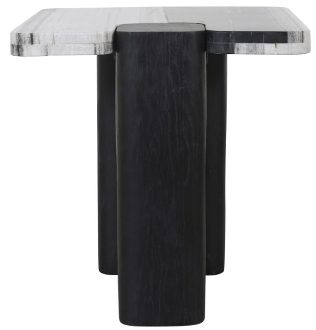 Meridian Furniture Ravenna Panda Marble End Table with Black Base-1