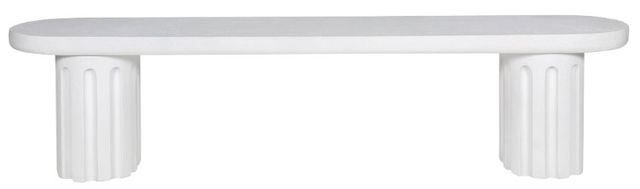 Moe's Home Collection Eris White Concrete Outdoor Bench-1