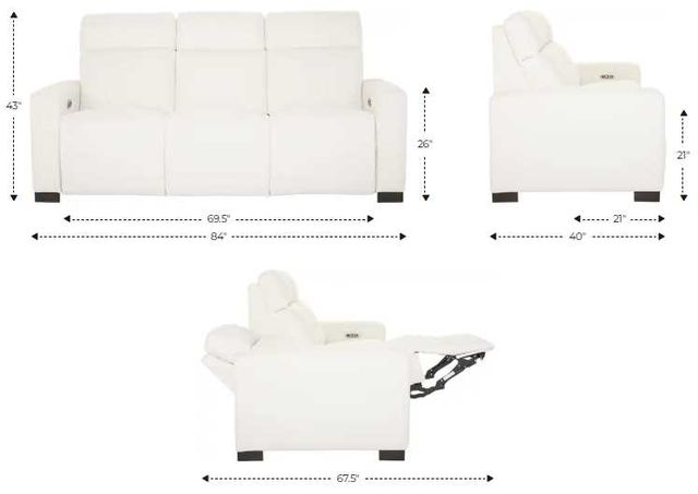 La-Z-Boy® Acadia Ecru Power Reclining Sofa with Headrest-2