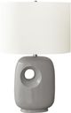 Monarch Specialties Inc. Grey Ceramic Table Lamp with Ivory Shade-0