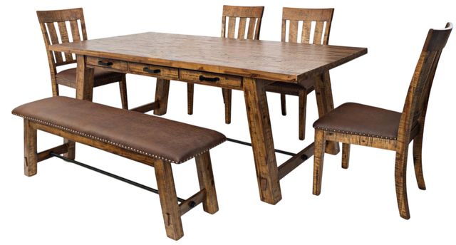 Jofran Inc. Cannon Valley 6-Piece Brown Counter Dining Set-0