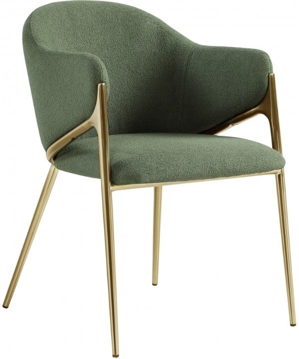 Meridian Furniture Nial Green/Brushed Brass Dining Chair-0