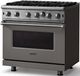 Viking® 5 Series 36" Damascus Gray Pro Style Liquid Propane Gas Range-2