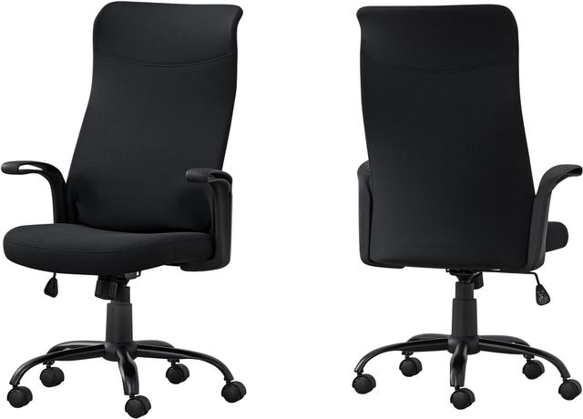 Monarch Specialties Inc. Black Leather Multi Position Office Chair-1