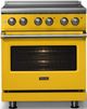 Viking® 5 Series 30" Daffodil Pro Style Electric Range with Brushed Brass Trim-4